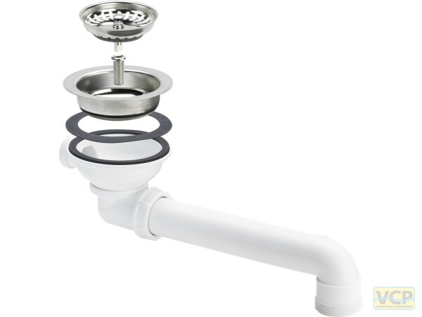 Ablaufventil 6/4" für Spülen mit 90mm Ablaufloch, ohne Bowdenzug