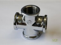 Kreuzstück Messing chrom 1/2"