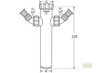Verstellrohr 6/4" x 200mm DN40 mit 2x...