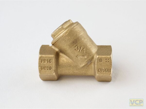 Schmutzfänger 3/4" Messing mit Edelstahl Sieb 0,2mm