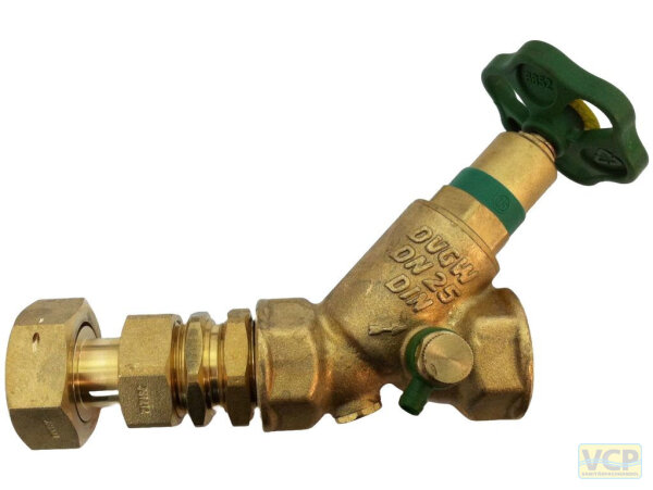 KFR-Schrägsitzventil mit Entleerung 1" mit Verschraubung für WZ-Garnitur