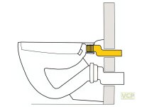 PE-Wand-WC-Einlaufrohr 55x200 etagiert mit Dichtung