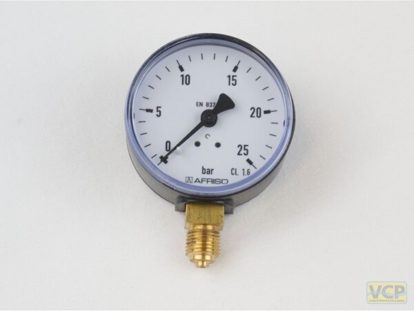 Manometer 0 - 25bar Ø 63mm 1/4"Ag unten