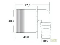 Schlauchwinkel DN 40 für 18-23mm Schlauchanschluss
