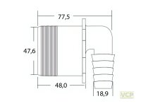 Schlauchwinkel DN 50 für 18-23mm Schlauchanschluss