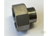 Muffennippel reduziert Edelstahl 5/4"Ag x 2"Ig