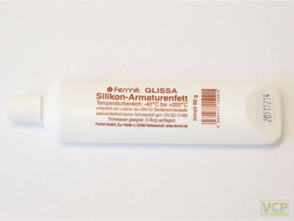 Fermit Silikonfett Glissa für Trinkwasser geeignet, 60g Tube