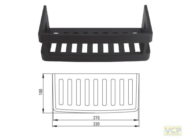 Schwamm- / Seifenkorb matt schwarz geschlossen 220x100 mm