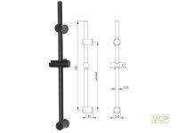 Brausestange "Roma" Ø 25, 650 mm matt...